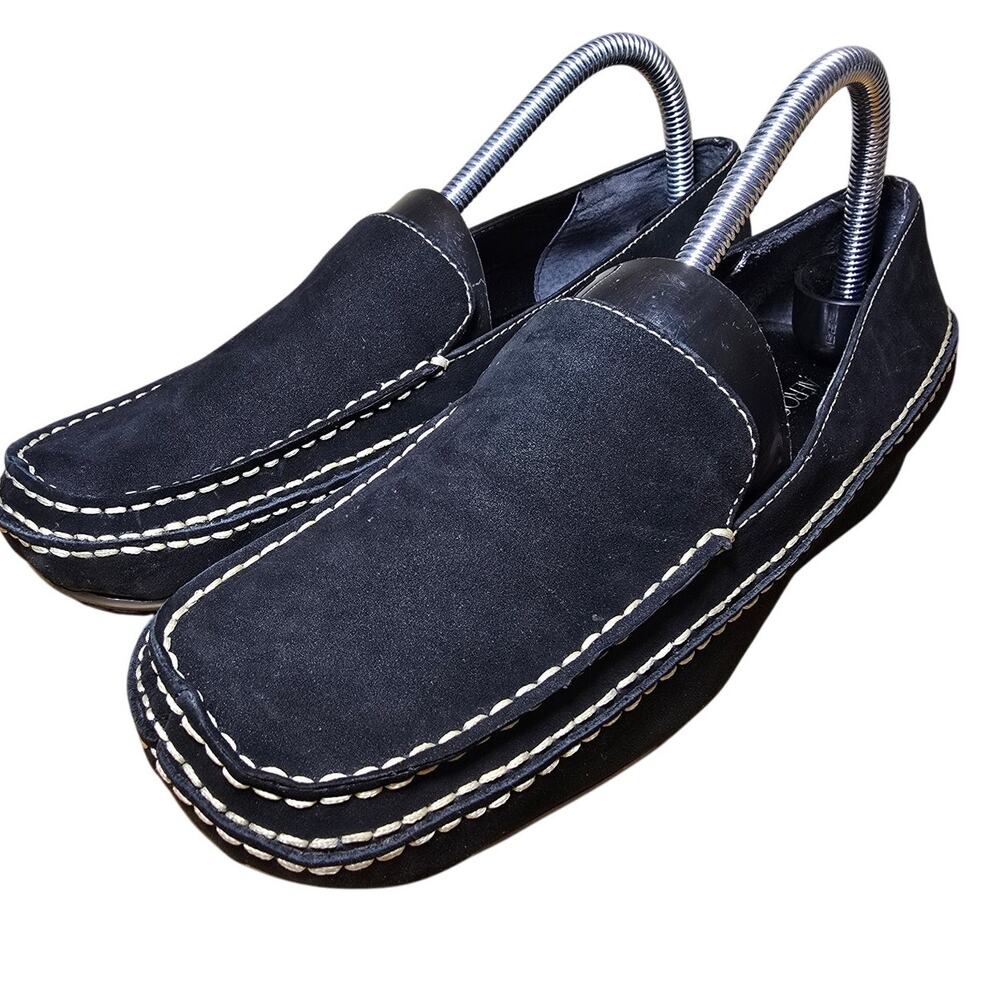 Aerosoles New Womens Black Suede Leather Loafers Size 9W  Wedge Comfort Shoes